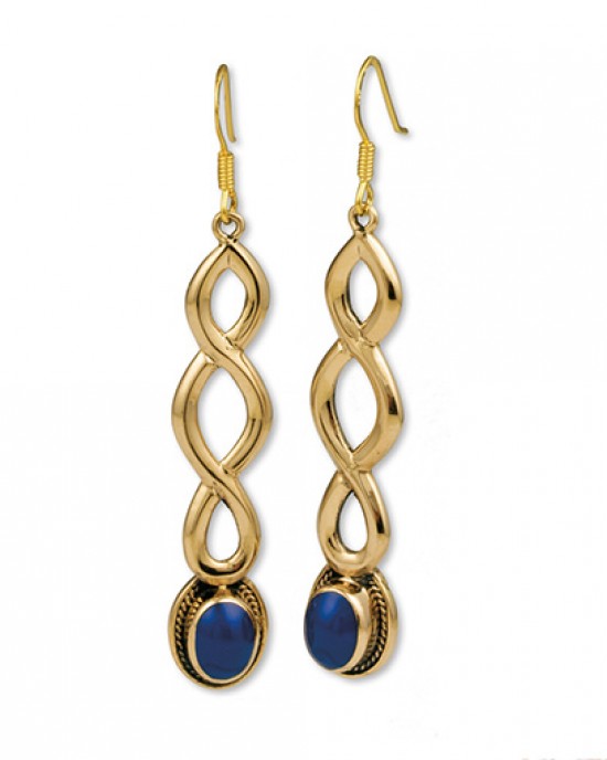 Gypsy Gold Drop Earrings w Stone