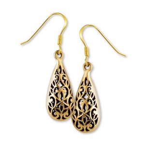 Gypsy Gold Tear Drop Filigree Earrings