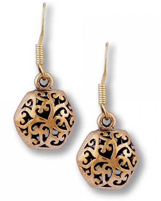 Gypsy Gold  Round Filigree Earrings