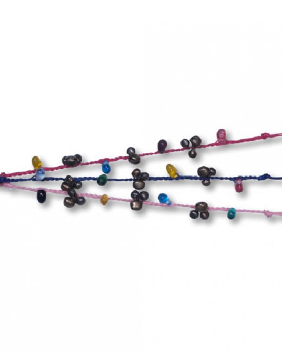 Cotton Bell Anklet with Large Beads (10 Pack)