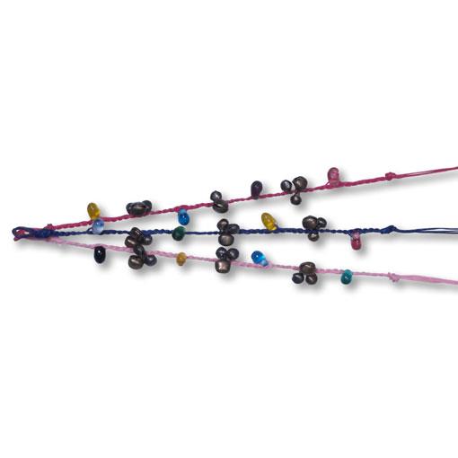 Cotton Bell Anklet with Large Beads (10 Pack)